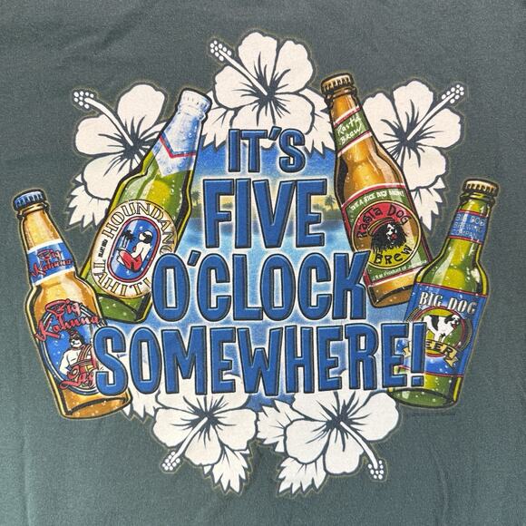 Lot 4 Vintage Y2K 2000s Big Dogs T-Shirts L Graphic Five O’Clock Somewhere Golf - Picture 4 of 11